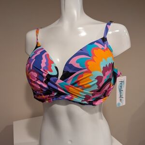 Colorful Floral Bikini Top